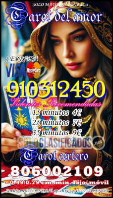Solo Clasificados - Tarot y videncia Pura con la mejor vidente en Amor trabajo fortuna 910312450 tarot fiab - imagen: 1