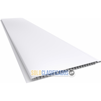 Tabla lambriz lisa PVC blanco cielorraso y/o revestimiento x metr... 