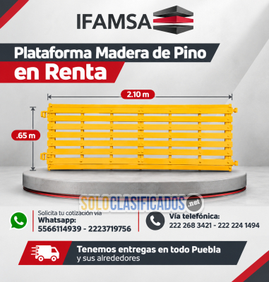 RENTA DE PLATAFORMAS PARA ANDAMIO...
