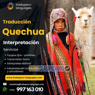 Traductor simultáneo QUECHUA español   LIma Perú /... 