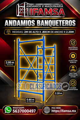 Solo Clasificados - ANDAMIOS BANQUETEROS TUBULARES AZULES IFAMSA - imagen: 1