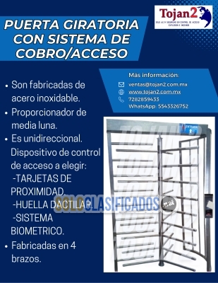 PUERTA GIRATORIA CON SISTEMA DE COBRO... 