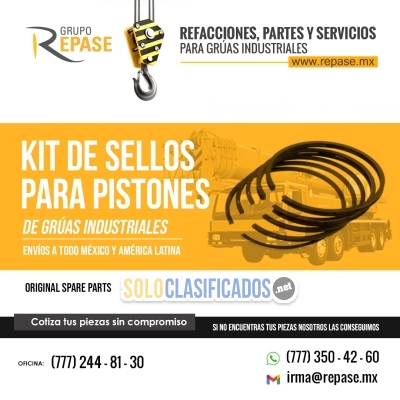 PISTON KIT REFACCIONES PARA GRÚAS INDUSTRIALES KIT DE SELLOS... 