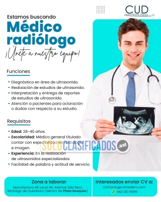 Se busca médico Radiologo WHATSAPP AL 5617777230... 