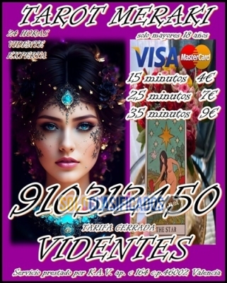 TAROT VISA ECONOMICO  35 minutos  9 € FIABLE  EN ESPAÑA LAS 24 HO... 