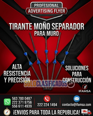 Solo Clasificados - Tirantes Moño Separadores para Muro IFAMSA  Alineación Precisa y Hermeticidad Garantizada - imagen: 1