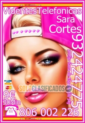 Tarot  Sara Cortes 932 424 775  desde 4€ 15 min, 7€ 20mts 9€ 30mt... 