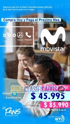 Movistar internet 250 megas fibra óptica... 