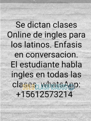 Clases virtuales de Inglés +15612573214... 