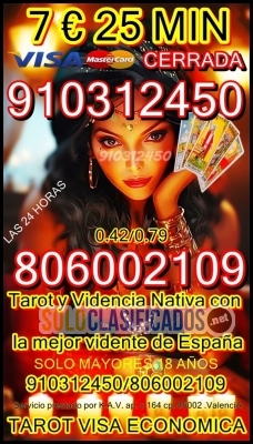 TAROT TELEFONICO CON VISA TARIFA CERRADA 4 € 15 min Tiradas Concr... 