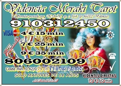 Tarot visa y Videncia Natural 910312450 ☎ 15€ 60 min... 