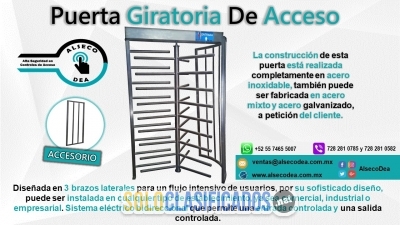 PUERTA GIRATORIA DE ACCESO EN ACERO INOXIDABLE... 