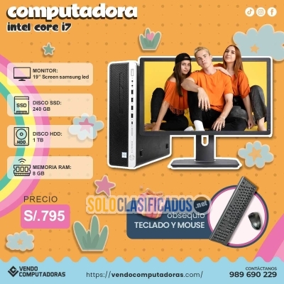 Solo Clasificados - TU NUEVA PC INTEL I7 COMPLETA Y LISTA PARA USAR ¡CONTACTA YA! - imagen: 2