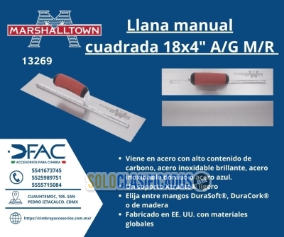 Llana   manual  cuadrada   18x4