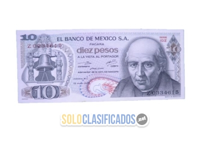 Hidalgo en el Billete de 10 pesos. Con serie 1DZ. Sin circular... 