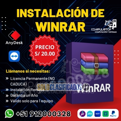 Instalación Remota WinRAR compresión y extracción de archivos... 