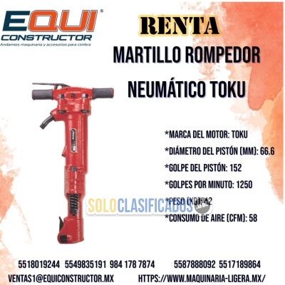 Venta Martillo Rompedor Neumático Toku en Guanajuato... 