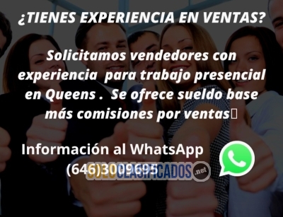 Se necesitan vendedores con experiencia para trabajar en Queens... 