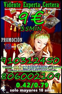 TAROT ECONOMICO VISA ☎  910312450 VISA desde 4 € 15 min 806002109... 