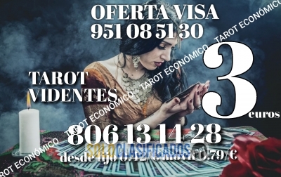 Tarot y videntes telefónico  3 euros y 806 económico 0.42/€... 