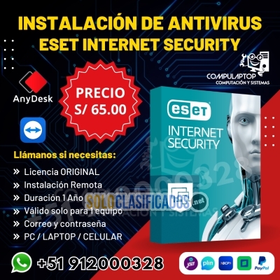 Solo Clasificados - Instalación de Antivirus ESET INTERNET SECURITY - imagen: 1