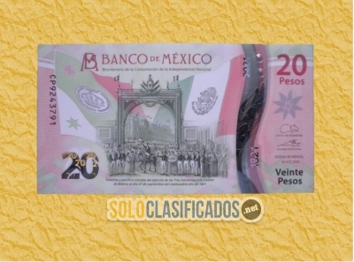 Billete de 20 pesos de colección. Sin circular. Bicentenario de l... 