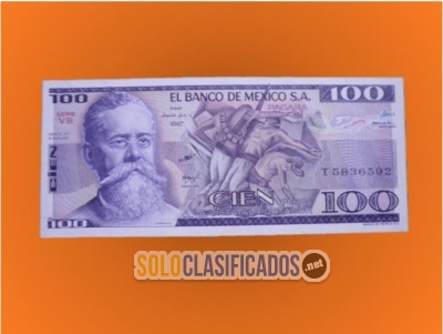 Billete de Venustiano Carranza de 100 pesos mexicanos. Serie VB N... 