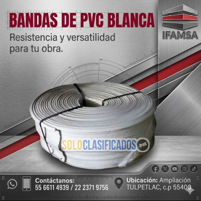 Banda de PVC Blanca para cimbra de construcción 002...