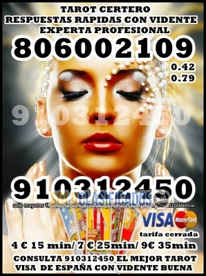 TAROT TELEFONICO CON VISA TARIFA CERRADA 4 € 15 min Tiradas Concr... 