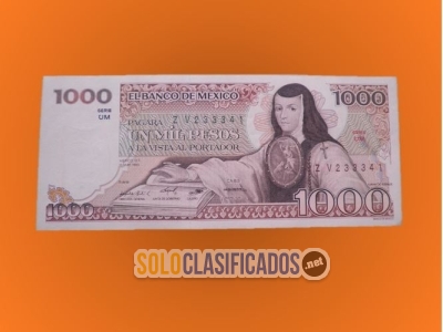 Papel moneda con marca de agua de 1000 pesos mexicanos con Sor Ju... 