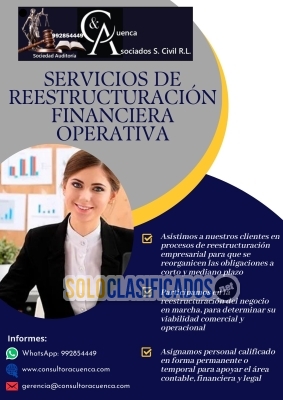 REALIZAMOS SERVICIOS DE REESTRUCTURACIÓN FINANCIERA OPERATIVA... 