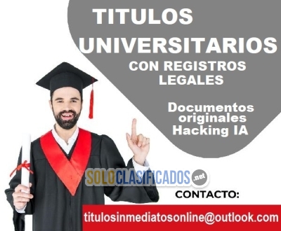 Titulos universitarios registrados y legalizados... 