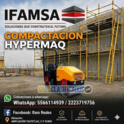 Solo Clasificados - RODILLO DOBLE HYPERMAQ  Con un tambor vibratorio delantero y un tambor estático trasero - imagen: 1