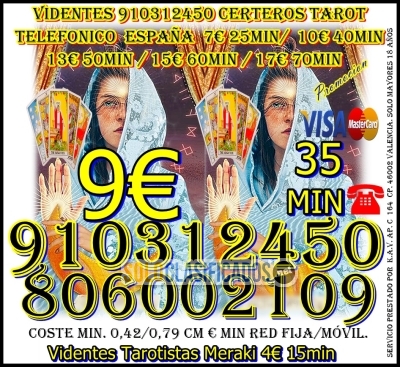 9 eur 35 min tarot   806 tarot   ☎ 910312450 tarot  Visa economic... 