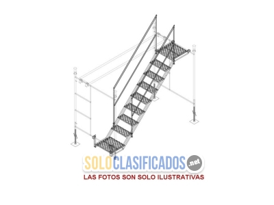 ESCALERA METALICA DE CONTRAPASO CON BARANDA PARA ANDAMIOS... 