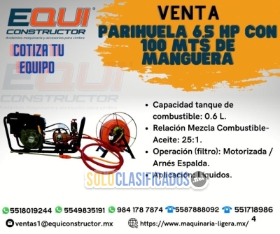 Venta parihuela 65 hp con 100 mts Equiconstructor... 