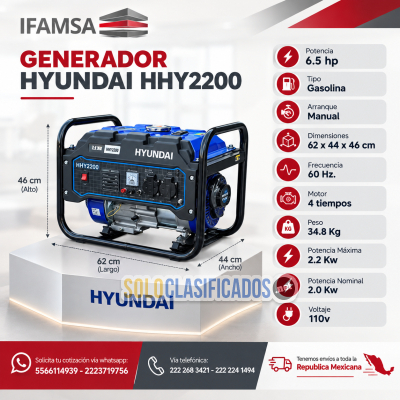 GENERADOR HYUNDAI HHY2200...
