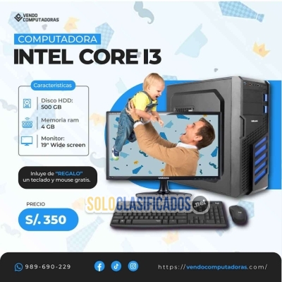 Solo Clasificados - ¡Sorprende a Papá con Esta PC Intel Core i3 a Precio Especial! - imagen: 1