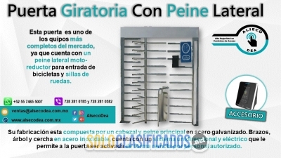 PUERTA GIRATORIA CON PEINE DE SEGURIDAD ALSECODEA... 