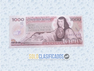 Billete de 1000 pesos con Sor Juana de Asbaje en anverso Sin circ... 