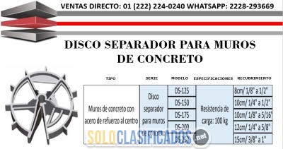 En venta disco separador de muros para concreto... 