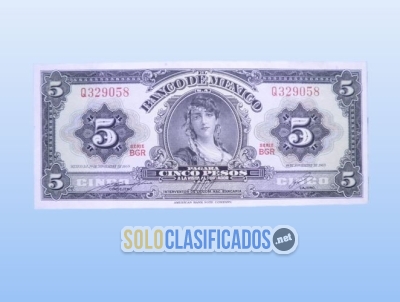 Año 1969 Billete de México de La Gitana de 5 pesos. Nuevo, sin ci... 