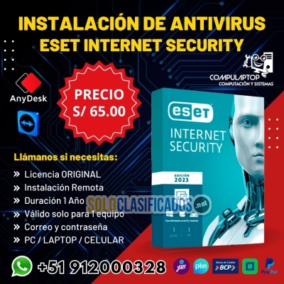 Instalación de Antivirus ESET INTERNET SECURITY... 