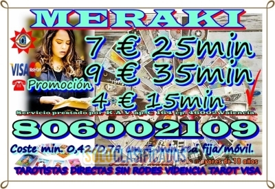 tarot visa 7 € 25min vidente real  910312450  y  806002109... 