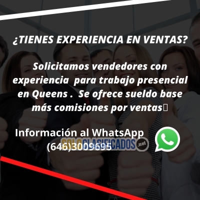 Se busca personal con experiencia en ventas (trabaja en Queens)... 