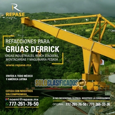 REFACCIONES Y  PARTES  PARA GRÚAS DERRICK... 