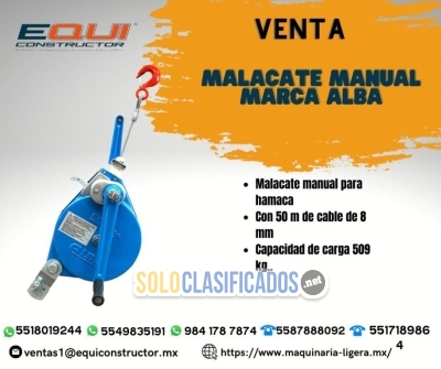 Venta Malacate Manual Marca Alba Equiconstructor... 