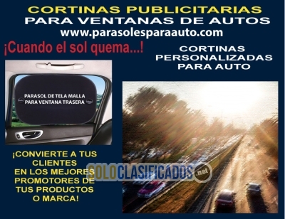 CORTINAS PARA AUTO PERSONALIZADAS CON TU LOGOTIPO A COLOR... 