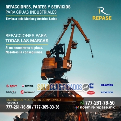 REFACCIONES PARA GRÚAS INDUSTRIALES TODAS LAS MARCAS... 