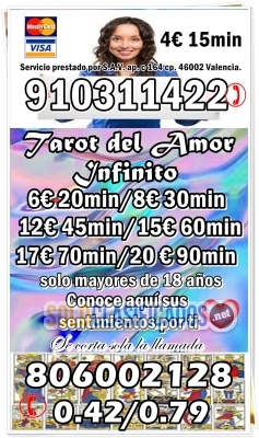 Lectura de Cartas/Consulta Tarot Telefónico 20€ 90 min/ 4€ 15 min... 